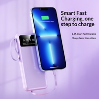 Batterie externe 66W à charge rapide 20000mAh en plastique avec support et câble intégré (normes américaines/européennes/britanniques)