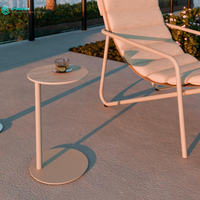 Meubles de jardin minimalistes en aluminium, petite table basse ronde pour jardin, patio, cour, villa