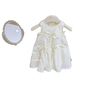 Child Star Circle Korean Style Sleeveless Baby Girl Dress Breathable Solid Color Bow Vest Summer Outfit For Girls - Product Image 5