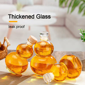 Bouteille en verre transparente en forme de <span class=keywords><strong>gourde</strong></span>, anti-fuite, réutilisable, avec bouchon poussoir, pour eau, café, jus, lait, haute qualité, vente chaude 2025 - Product Image 3