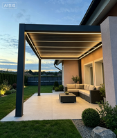 Pergola en aluminium anti-corrosion pour extérieur, toit à lamelles motorisées, imperméable, gazebo de jardin avec écran latéral, éclairage LED, personnalisable