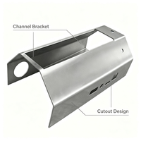 Cache d'équipement sur mesure en acier inoxydable/aluminium, finition brossée, découpes d'interface, ouverture circulaire d'extrémité pour OEM