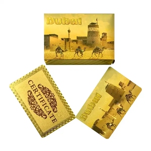 Carte da gioco personalizzate in lamina d'oro all'ingrosso stampa personalizzata Dubai Burj Al carte da gioco in oro arabo carte da Poker in oro - Product Image 1