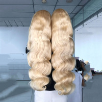 Perruque Lace Frontale HD sans colle 13x6 de 40 pouces, cheveux humains vierges bruts 613, couleur blonde, origine Inde et Cambodge, pour femmes