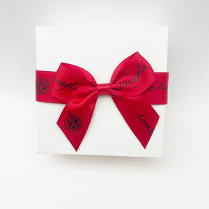 Lazo de satén pre-hecho al por mayor <span class=keywords><strong>E</strong></span>-Magic, lazo de satén con logo personalizado impreso, lazo de satén para envolver regalos - Product Image 5