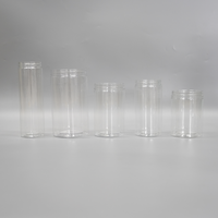 Bocal en plastique transparent épaissi à large ouverture, personnalisé avec logo imprimé, de qualité alimentaire, pour le stockage de collations et de fruits secs