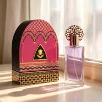 Botol Parfum Mewah dengan Tutup Bentuk Bunga Unik 50ml 100ml Botol Parfum Kaca Kosong Semprot Crimp dengan Kemasan Mewah