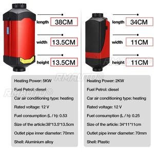 Chauffage de voiture 12V 2KW 5KW pour chauffage diesel Webasto 2000W avec écran LCD + télécommande + silencieux pour camping-car, voiture, camion, bateau, motorhome - Product Image 3