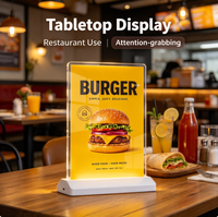Boîte lumineuse publicitaire LED en verre trempé A4, luminosité réglable, chargement USB, panneau de menu pour bar, restaurant