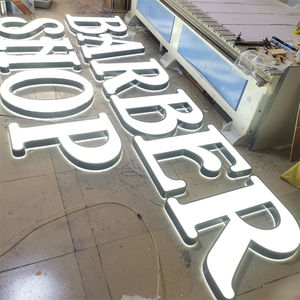 Huruf Timbul Logam 3D Kustom dengan Lampu LED untuk Papan Nama Toko Pangkas Rambut - Product Image 4