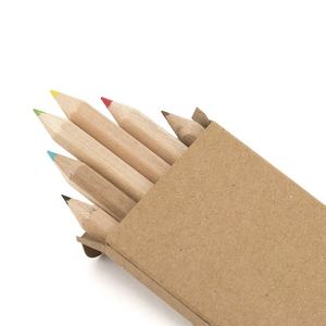 Crayons en bois écologiques promotionnels, lot de 6, boîte en papier kraft recyclé avec fenêtre, option de logo personnalisé imprimé en sérigraphie - Product Image 5
