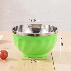 Bộ tô đựng thức ăn bằng thép không gỉ hai lớp, nhiều màu sắc, chống rò rỉ, bán chạy, gồm tô trộn, tô ăn nhẹ, tô súp, tô cơm, kèm nắp đậy - Product Image 5