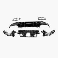 Diffuseur de pare-chocs arrière ABS noir à quatre sorties pour Mercedes Benz Classe C C43 W205