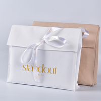 Rabat d'enveloppe en velours pour le stockage des vêtements et des chapeaux de cheveux-Emballage cadeau recyclable Fermeture à cordon Impression sur soie avec logo personnalisé