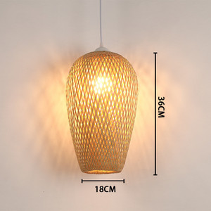 Lampadario Artistico in Rattan, Lampada Rotonda a Nido d'Uccello, Lampada in Paglia e Bambù, Illuminazione Creativa Idilliaca Giapponese Retrò per Balcone e Ristorante - Product Image 2