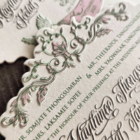 Cartes d'invitation de mariage personnalisées Totem coloré, cartes de vœux en papier couché, impression numérique, pelliculage, carton personnalisé