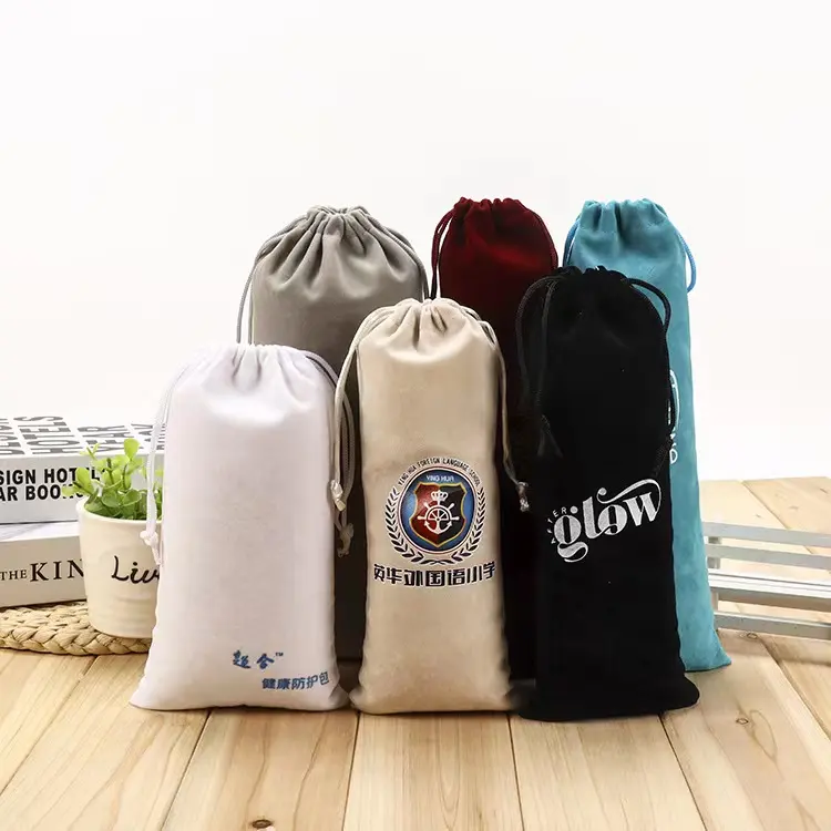 Eco Friendly Jewellery Pouch Velvet Cotton Canvas Drawstring Cloth Gift Jewelry Packing Bags With Logo Custom