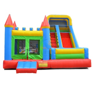 Dev slayt Combo ile ticari PVC Yard şişme fedai yaşam dolu kale çocuklar açık etkinlikler için trambolin ev - Product Image 1