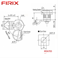 FIRIX MSA705 Cache-poussière en acier inoxydable à double insert pour serrure à came |   Serrure à clé durable, verrouillable et scellable pour applications électriques