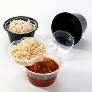 1250ml 1500ml 42oz 50oz <b>Disposable</b> Noodles Soup <b>Rice</b> Meal Separate Two-layer Take Away Plastic Box Food Container <b>Bowl</b> - Product Image 3