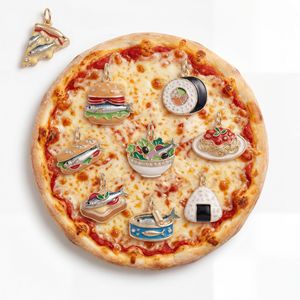 Nouveaux pendentifs de mode européens et américains, sur le thème de la nourriture, petits et raffinés accessoires de bijoux DIY, en cuivre plaqué or - Product Image 4