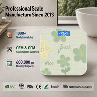 Balance numérique de précision en verre trempé pour usage domestique, certifiée CE RoHS, avec logo et motif de plateforme personnalisables, directement de l'usine