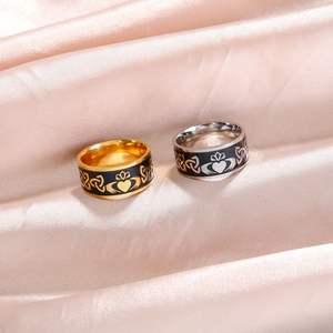 Rétro Vintage Celtics Noeud <span class=keywords><strong>Claddagh</strong></span> Anneau Pour Femmes Hommes Hip Hop Irlandais Amulette En Acier Inoxydable Anneaux De Mode Couple Bijoux Cadeau - Product Image 3