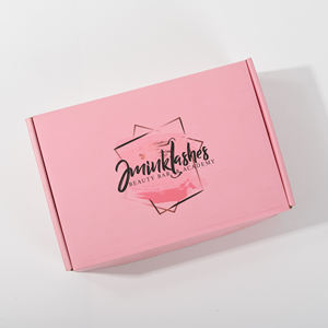 صندوق شحن وردي مموج مخصص بشعار، علب تغليف من الورق المقوى مع شعار - Product Image 4