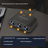 3-in-1 Auto-Ladeadapter Zigarettenanzünder 3 Anschlüsse QC3.0 Mehrfachsteckdose Zigarrenanzünder-Splitter Dual USB Stromverteiler