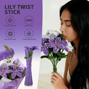 Kit de flores de lirio multicolor con limpiapipas, tallo individual, todo el material incluido, tallos de chenilla a granel para decoración del hogar o regalo - Product Image 5
