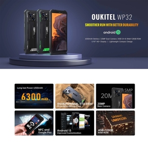 Smartphone robuste Oukitel WP32, tout neuf, Android 13, <span class=keywords><strong>4</strong></span> Go + 128 Go, écran 5,93 pouces, IP68, NFC, double caméra IA, puce UMS9230. - Product Image 5