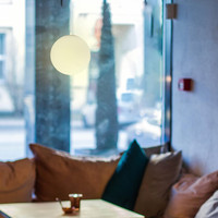 Abat-jour décoratif personnalisé de globe de boule en verre de Borosilicate G9 clair de double couche avec la soie interne en verre
