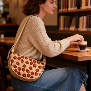 Gros <span class=keywords><strong>Sac</strong></span> Hobo Croissant <span class=keywords><strong>en</strong></span> Liège pour Femmes Éco-responsable Imprimé <span class=keywords><strong>de</strong></span> Fleurs Boho <span class=keywords><strong>Sac</strong></span> à Épaule avec Éclair - Product Image 6