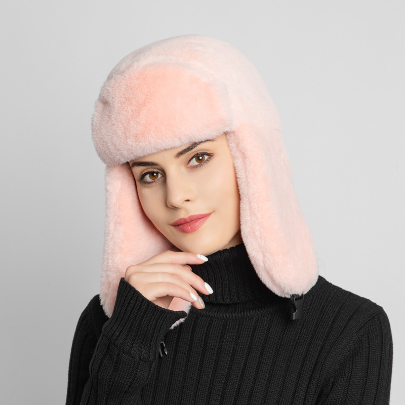 Cappello Trapper Invernale Per Donna Con Paraorecchie – Lavorato A Maglia, Fodera In Pelliccia Sintetica, Antivento, Taglia M (56-58 Cm)