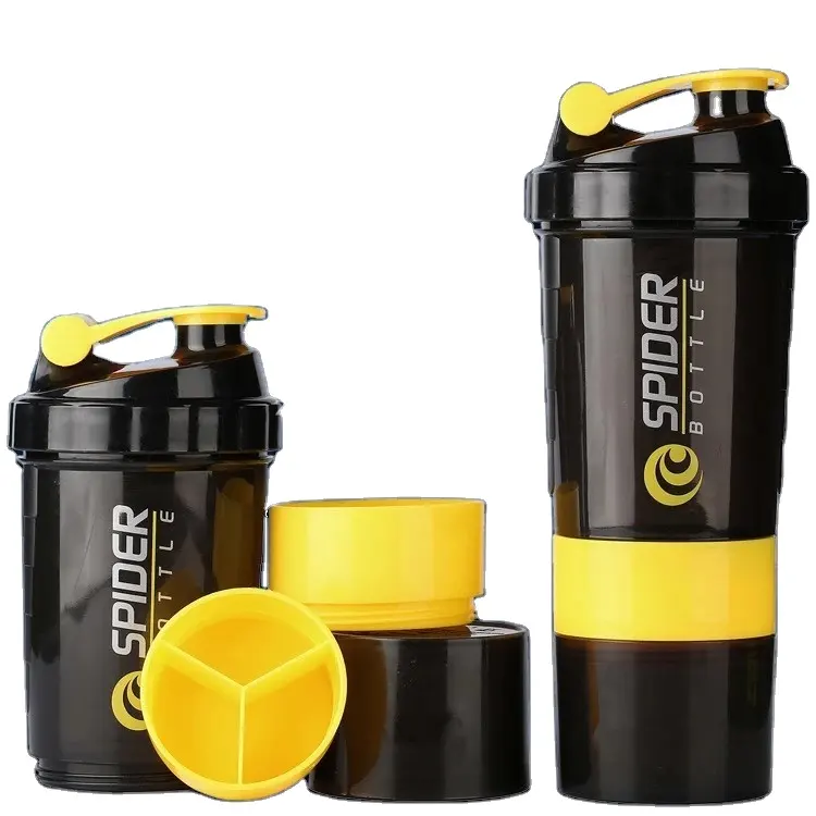 Gym Running Sports Protein Shaker Bottles Plastic Water Bottle With Mixer Ball