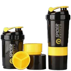 Gym Hardloopsport Proteïne Shaker Flessen Plastic Waterfles Met Mixer Bal
