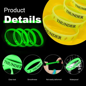 Gelang silikon Fluorescent Logo olahraga kustom, gelang silikon menyala dalam gelap kreativitas pribadi