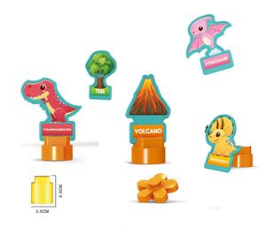 DIY Juguetes Dinosaurio Inglés Voz Interactiva con Luz y Música Juguete de Partículas Grandes Tarjeta Flash (43PCS) - Product Image 4