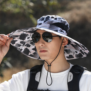 Men's Wide Brim Bucket <b>Hat</b> Breathable Sun Protection <b>Summer</b> Outdoor Fishing <b>Hat</b> Adult 56-58CM - Product Image 3