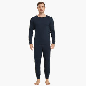 Conjunto de Ropa de Dormir Personalizada para Hombre, Pijama de Manga Larga de Bambú y Algodón, Ropa Masculina - Product Image 1