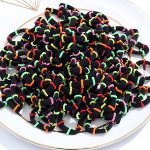 Petits <span class=keywords><strong>élastique</strong></span>s à cheveux en coton multicolores pour enfants et filles, porte-queue de cheval sans pli - Product Image 4