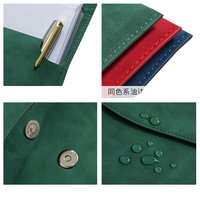 Carpeta de Archivo A4 de Cuero PU Verde con Logotipo Personalizado, Organizador de Documentos con Cierre a Presión para Oficina o Regalos Corporativos