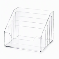 Boîte de présentation de dossiers en acrylique personnalisée, organiseur de documents transparent pour bureau, avec fentes verticales, support de rangement de bureau avec logo OEM
