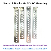 Support de fixation à fente en L en acier inoxydable galvanisé pour tuyau de ventilo-convecteur CVC, plaque droite réglable à trous multiples
