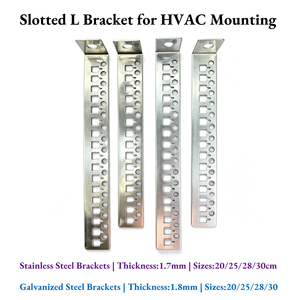 Soporte de Montaje Ranurado en L de Acero Inoxidable Galvanizado para Tuberías de Ventiladores HVAC, Soporte Ajustable de Placa Recta con Múltiples Orificios - Product Image 2