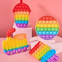Jouet sensoriel anti-stress en silicone Pop Fidget, bulles arc-en-ciel pour enfants et adultes, jeu éducatif