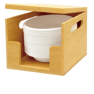 <b>Bamboo</b> Storage Box For Plates And Bowls Rectangle 18L Standing Type Kitchen Organizer Tidy Desktop <b>Container</b> - Product Image 2