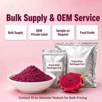 EU & USDA Biologisch Vriesgedroogd Rood Drakenfruit Roze Pitaya Poeder Voedingskwaliteit Wateroplosbaar
