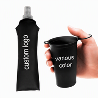 Gourde souple en TPU pliable, sans BPA, pour course à pied, randonnée, cyclisme, marathon, 250 ml, 500 ml