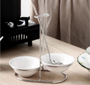 Étagère de rangement pour ustensiles de cuisine avec <span class=keywords><strong>plateau</strong></span> en céramique et porte-cuillères, adaptée aux cuisines des foyers, des hôtels et de l'industrie de la restauration. - Product Image 6